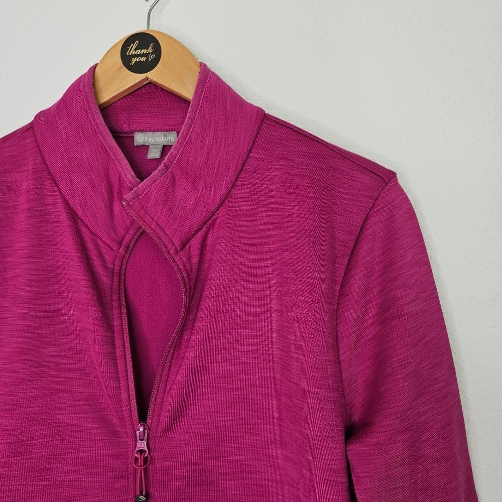 T By Talbots Scuba Full Zip Jacket, Pink, Size XL Petite